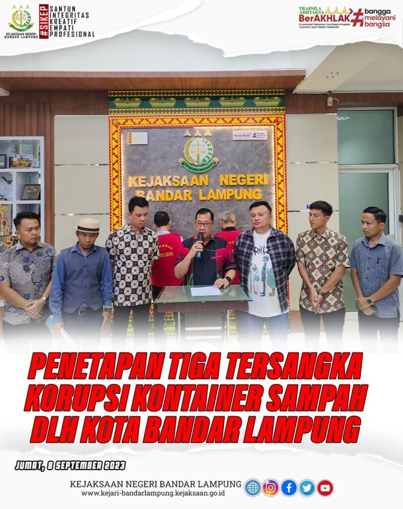 Kejari Bandar Lampung Tetapkan Tiga Tersangka Korupsi Kontainer Sampah