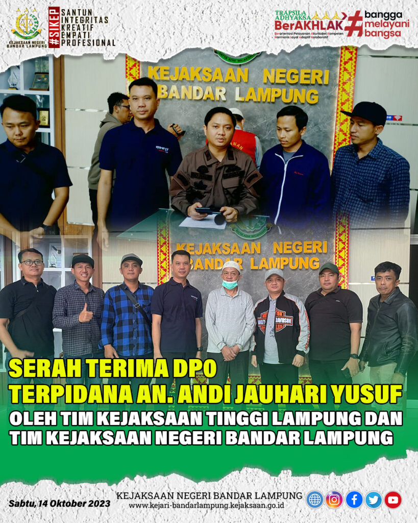 Penyerahan DPO Terpidana Andi Jauhari Yusuf Dari Tim Tabur Kejaksaan Agung