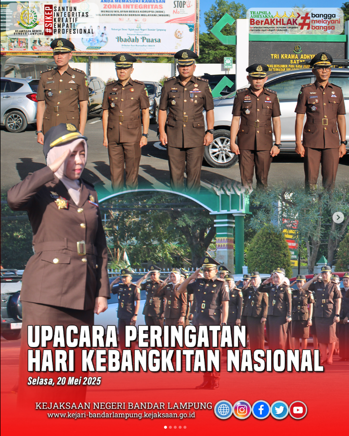 Kejari Bandar Lampung gelar Upacara Hari Kebangkitan Nasional Ke 171 2025