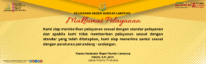 Maklumat Pelayanan Kejari Bandar Lampung. Kamis siap memberikan pelayanan sesuai dengan standar pelayanan dan apabila kami tidak memberikan pelayanan sesuai dengan standar yang telah ditetapkan, kami siap menerima sanksi sesuai dengan peraturan perundang-undangan