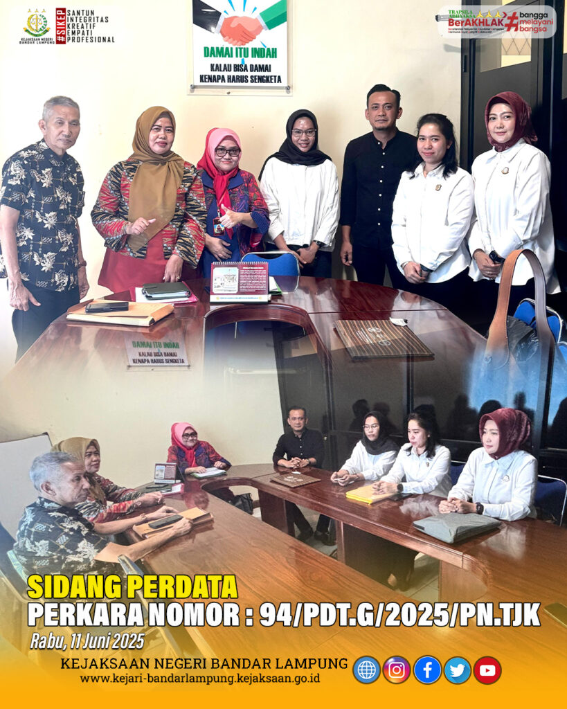 Kejari Bandar Lampung Hadiri Sidang Perdata Perkara Perbuatan Melawan Hukum