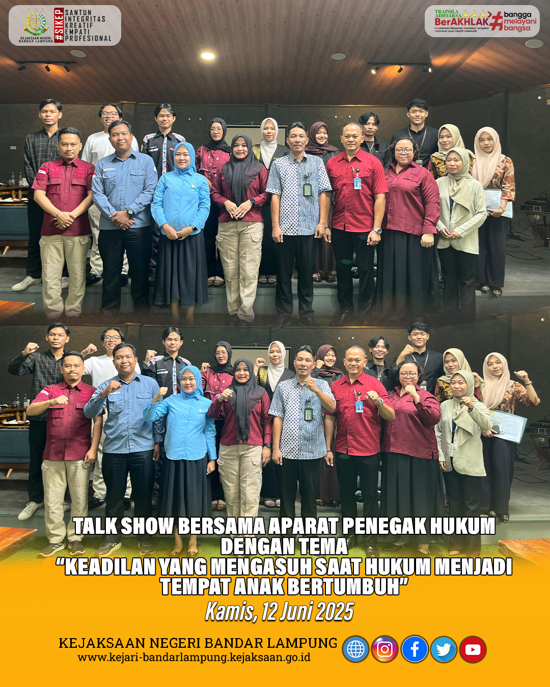 Kejari Bandar Lampung Hadiri Talk Show “Keadilan yang Mengasuh” Bahas Peradilan Ramah Anak