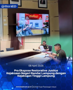 pra ekspose restorative justice kejaksaan negeri bandar lampung dengan kejaksaan tinggi lalmpung
